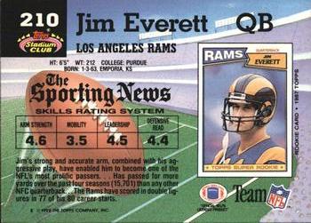 1992 Stadium Club #210 Jim Everett Back