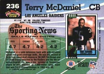 1992 Stadium Club #236 Terry McDaniel Back