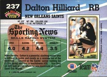 1992 Stadium Club #237 Dalton Hilliard Back