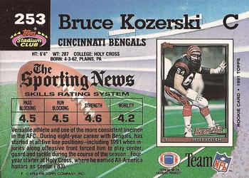 1992 Stadium Club #253 Bruce Kozerski Back