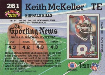 1992 Stadium Club #261 Keith McKeller Back