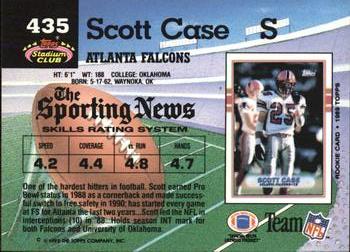 1992 Stadium Club #435 Scott Case Back