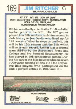 1992 Topps #169 Jim Ritcher Back