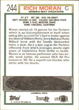 1992 Topps #244 Rich Moran Back