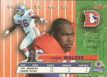 1992 Ultra #109 Kenny Walker Back