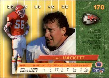 1992 Ultra #170 Dino Hackett Back
