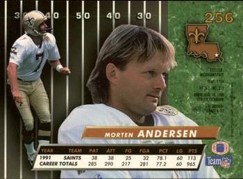 1992 Ultra #256 Morten Andersen Back