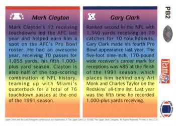 1992 Upper Deck - Pro Bowl #PB2 Mark Clayton / Gary Clark Back