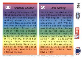 1992 Upper Deck - Pro Bowl #PB3 Anthony Munoz / Jim Lachey Back