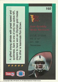 1992 Wild Card #160 Sam Graddy Back