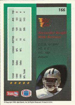 1992 Wild Card #166 Alexander Wright Back