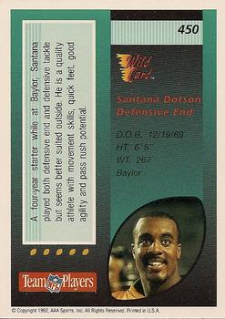 1992 Wild Card #450 Santana Dotson Back