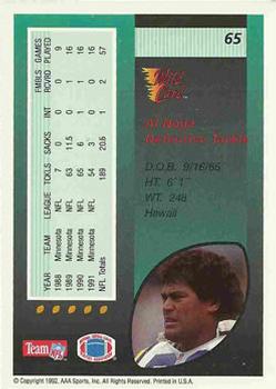 1992 Wild Card #65 Al Noga Back