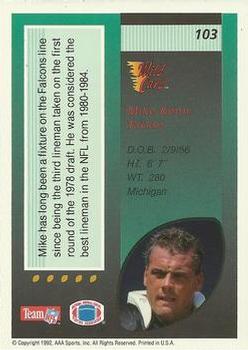 1992 Wild Card #103 Mike Kenn Back
