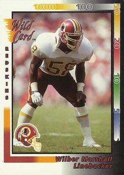 1992 Wild Card #132 Wilber Marshall Front