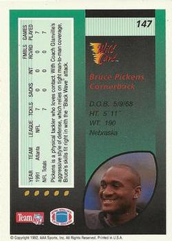 1992 Wild Card #147 Bruce Pickens Back