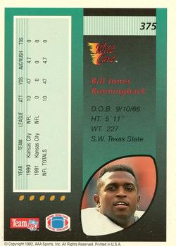 1992 Wild Card #375 Bill Jones Back