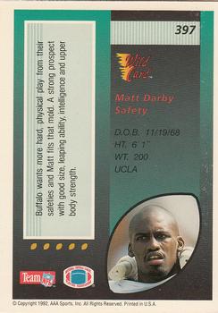 1992 Wild Card #397 Matt Darby Back