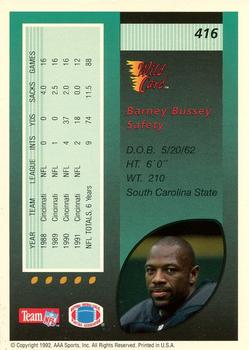 1992 Wild Card #416 Barney Bussey Back