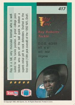 1992 Wild Card #417 Ray Roberts Back