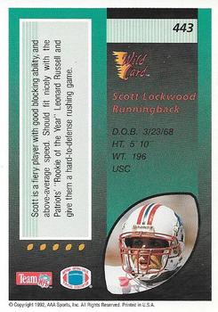 1992 Wild Card #443 Scott Lockwood Back