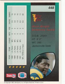 1992 Wild Card #448 Alvin Wright Back