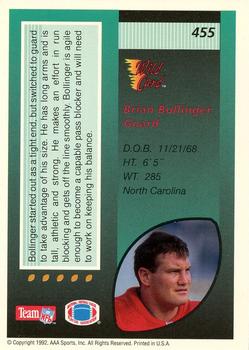 1992 Wild Card #455 Brian Bollinger Back