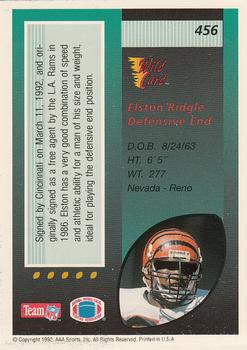 1992 Wild Card #456 Elston Ridgle Back