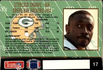 1993 Action Packed #17 Sterling Sharpe Back