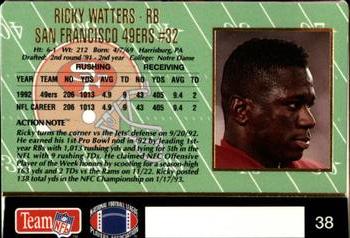 1993 Action Packed #38 Ricky Watters Back