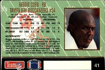 1993 Action Packed #41 Reggie Cobb Back