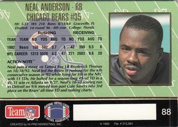 1993 Action Packed #88 Neal Anderson Back