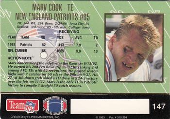 1993 Action Packed #147 Marv Cook Back