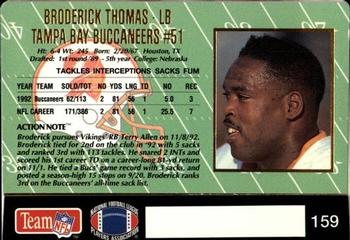 1993 Action Packed #159 Broderick Thomas Back