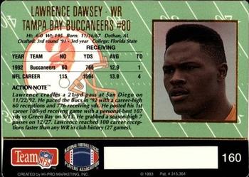 1993 Action Packed #160 Lawrence Dawsey Back