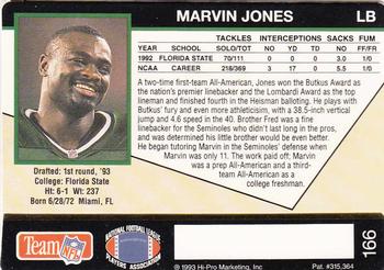 1993 Action Packed #166 Marvin Jones Back