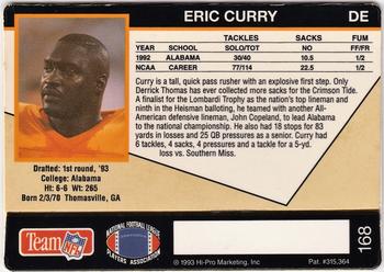 1993 Action Packed #168 Eric Curry Back