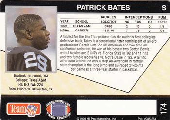 1993 Action Packed #174 Patrick Bates Back