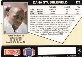 1993 Action Packed #187 Dana Stubblefield Back