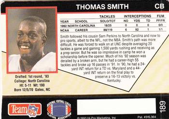 1993 Action Packed #189 Thomas Smith Back