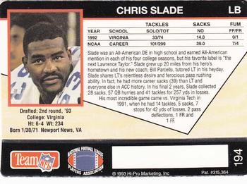 1993 Action Packed #194 Chris Slade Back