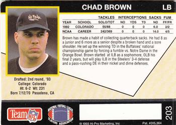 1993 Action Packed #203 Chad Brown Back
