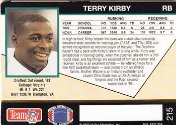 1993 Action Packed #215 Terry Kirby Back