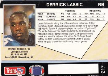 1993 Action Packed #217 Derrick Lassic Back