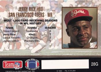 1993 Action Packed - 24K Gold #28G Jerry Rice Back