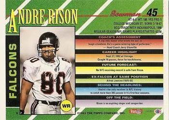 1993 Bowman #45 Andre Rison Back