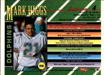 1993 Bowman #4 Mark Higgs Back