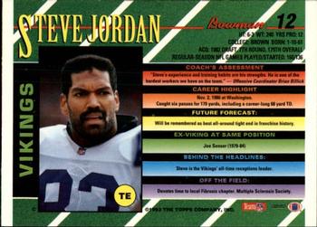 1993 Bowman #12 Steve Jordan Back