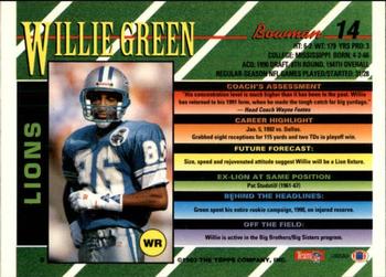 1993 Bowman #14 Willie Green Back