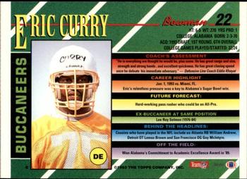 1993 Bowman #22 Eric Curry Back